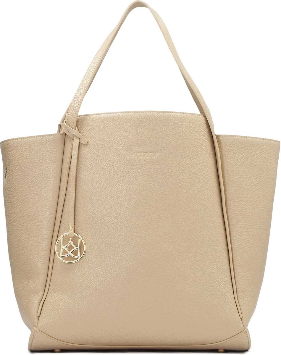 Large trapezoidal-shaped shoulder bag