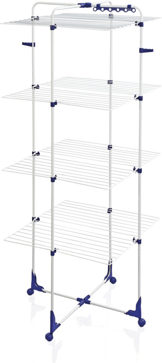 Leifheit droogtoren classic 450 - 45 m drooglente - met wieltjes en houders voor kledinghangers op Prijzenvolger.com