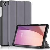 Tablet Hoes Geschikt voor Lenovo Tab M8 Gen 4 | Book Case met Standaard | Kunstlederen Beschermhoes | Tri-fold | Grijs