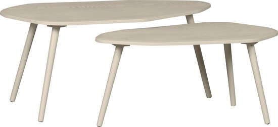 WOOOD Davina Bijzettafels - MDF - Dust - 40x90x50 | bol