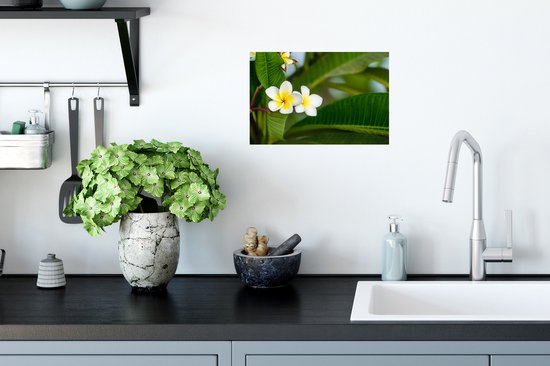 Stickers muraux - Fleurs - Jaune - Feuilles - 30x20 cm - Film Adhésif