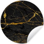 Wallpaper Circle - Marbre - Or - Zwart - Motifs - ⌀ 120 cm - Wall Circle - Auto-adhésif - Round Wallpaper Sticker XXL
