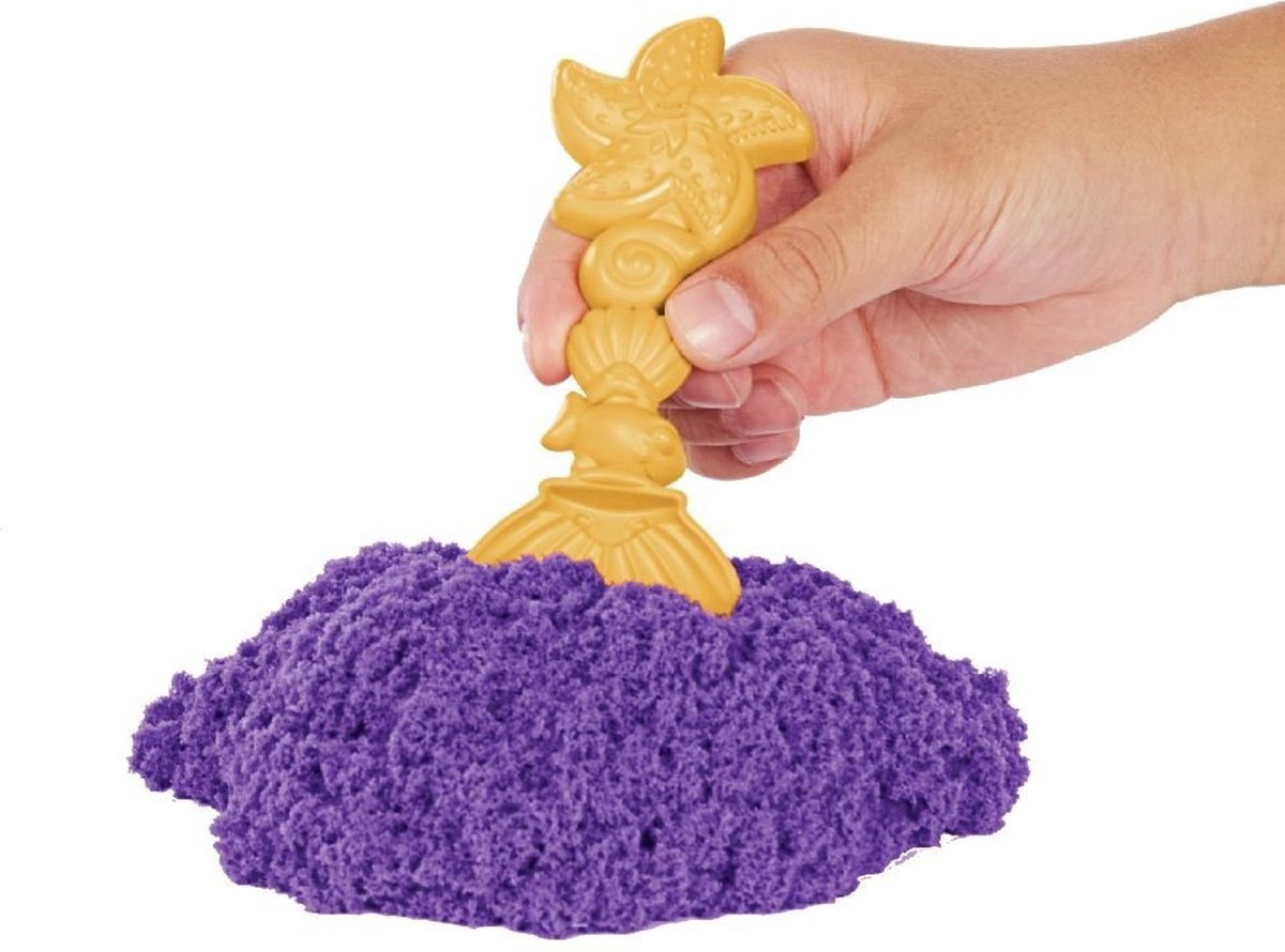 Kinetic Sand - Zandbak-set met 454 g paars origineel Kinetic Sand opbergzandbak 4 vormen en gereedschap - Sensorisch speelgoed — afbeelding 13