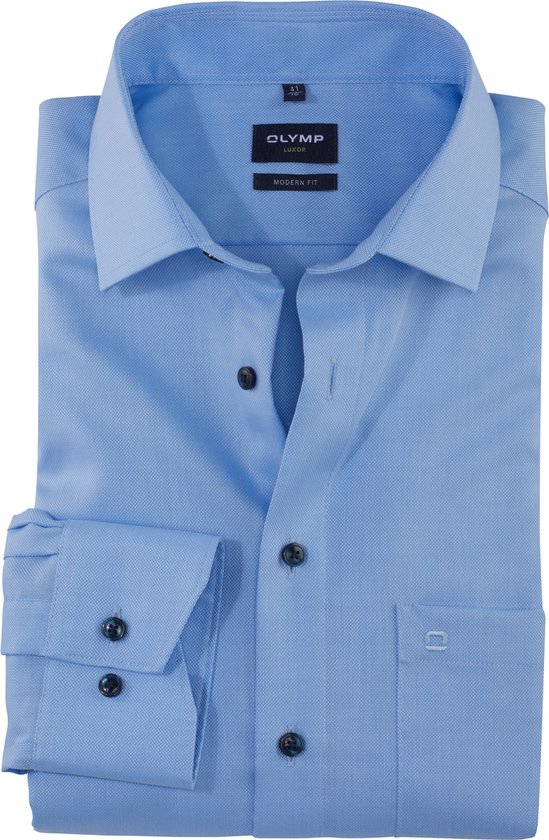 OLYMP - Luxor Overhemd Lichtblauw - Heren - Maat 42 - Modern-fit
