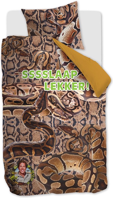 FREEK VONK Ssslaap Lekker dekbedovertrek - Eenpersoons - 140x200 - Bruin