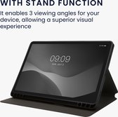 kwmobile hoes geschikt voor Samsung s9 FE - Slanke tablethoes met standaard - Tablet cover in donkergrijs / zwart