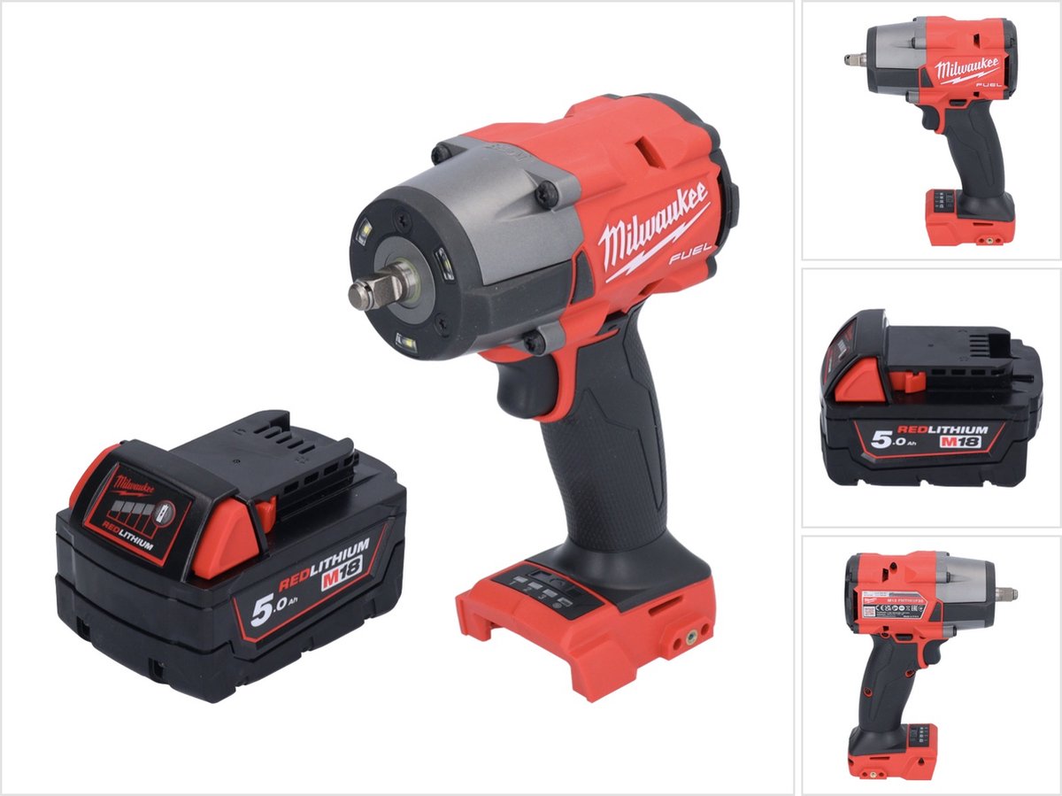 Milwaukee M18 FMTIW2F38-501 Accu-slagmoersleutel 18 V 745 Nm 3/8" borstelloos + 1x oplaadbare accu 5.0 Ah - zonder oplader