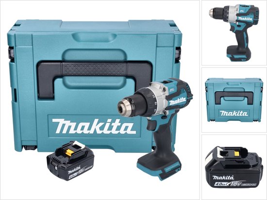 Makita DDF 489 M1J accuboormachine 18 V 73 Nm borstelloos + 1x oplaadbare accu 4.0 Ah + Makpac - zonder lader