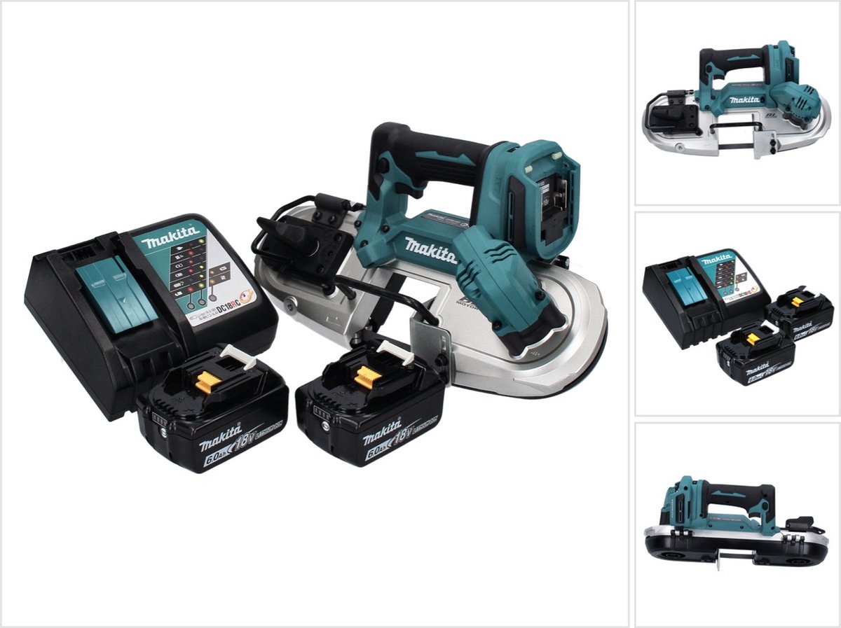 Makita DPB 183 RG accu-lintzaag 18 V 66 mm borstelloos + 2x accu 6,0 Ah + oplader