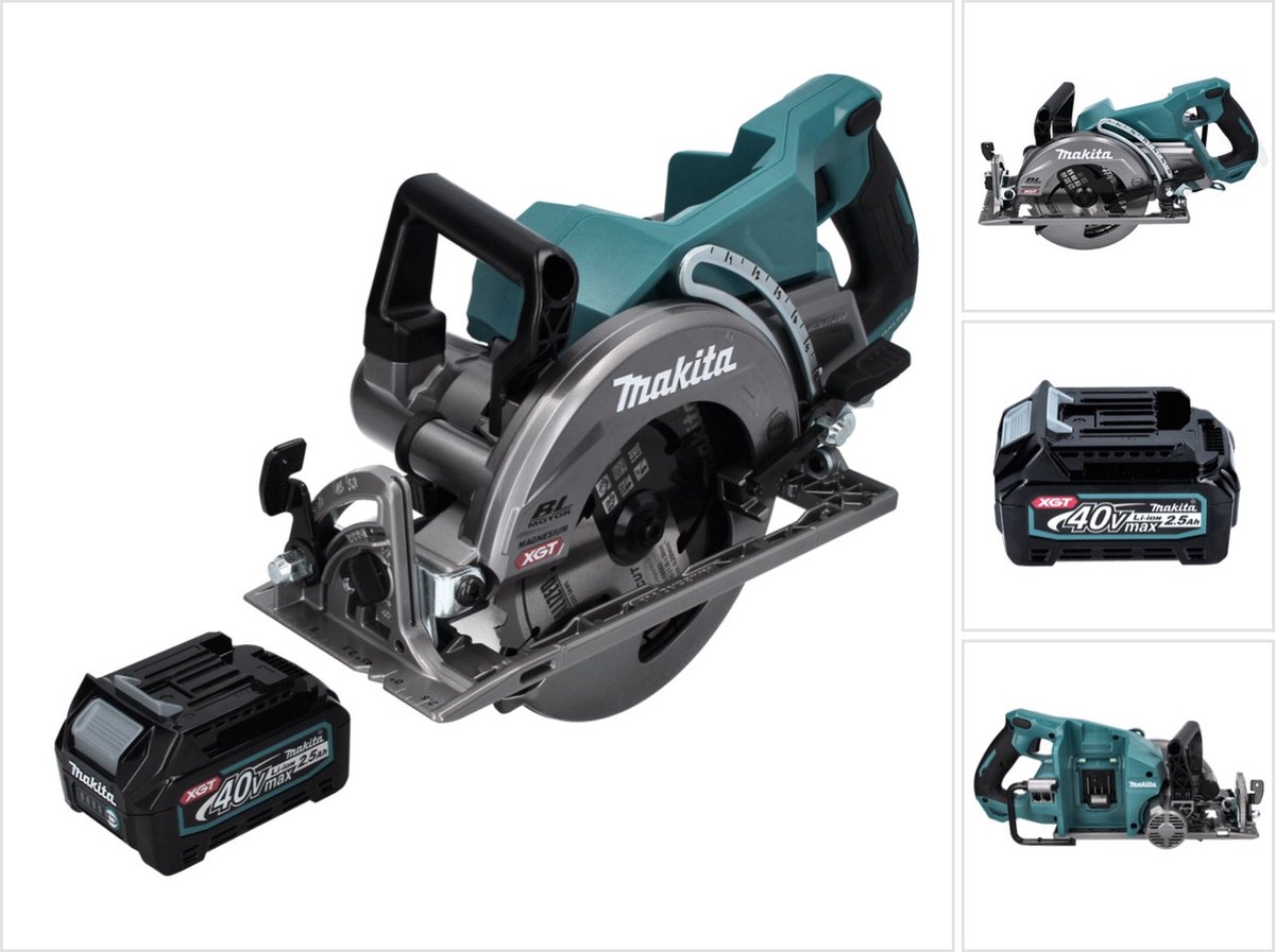 Makita RS 001 GD1 accu-handcirkelzaag 40 V max. 185 mm borstelloos + 1x accu 2,5 Ah - zonder oplader