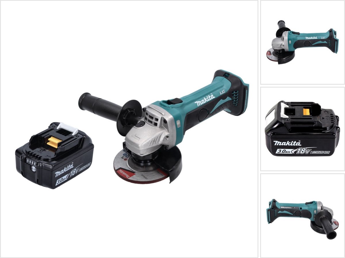 Makita DGA 452 F1 accu haakse slijper 18 V 115 mm + 1x accu 3,0 Ah - zonder oplader