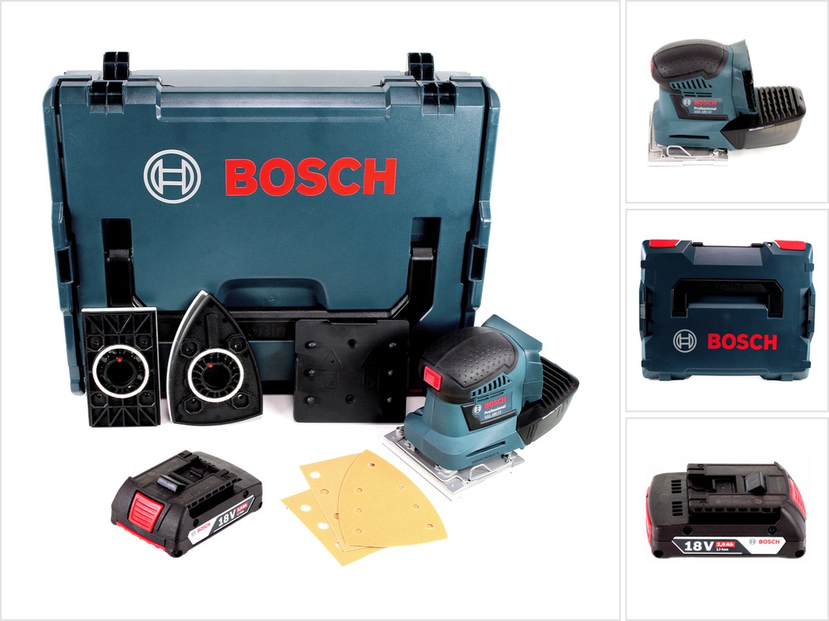 Bosch GSS 18V-10 accu-excentrische schuurmachine 18V + 1x accu 2,0Ah + L-Boxx - zonder oplader