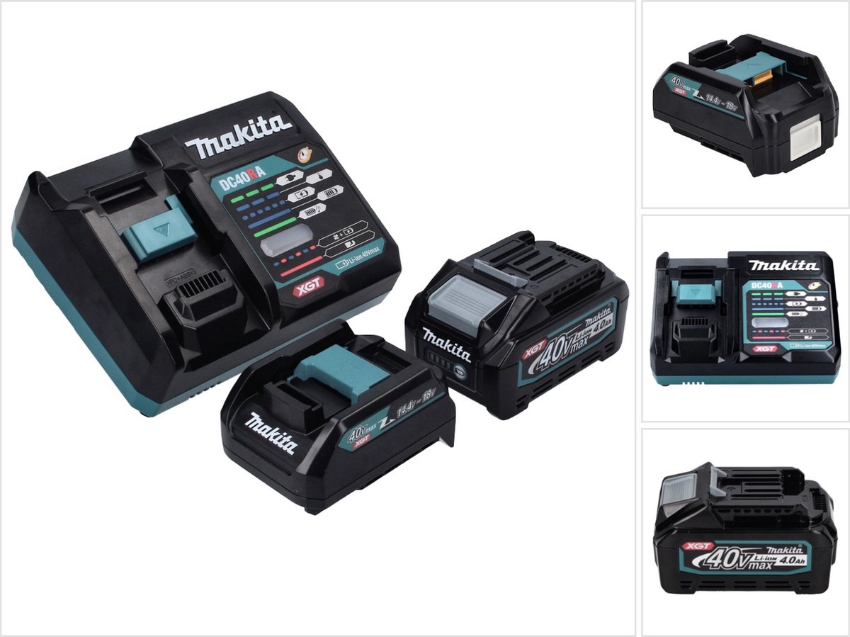 Makita Power Source Kit 40 V max. met 1x BL 4040 accu 4,0 Ah XGT + DC 40 RA snellader XGT LXT + ADP10 laadadapter