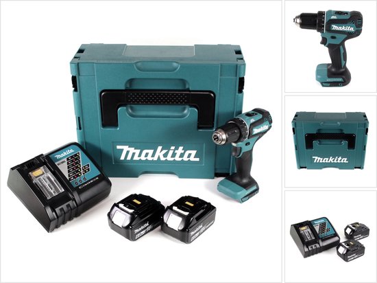 Makita DDF 485 RGJ accuboormachine 18V 50Nm in Makpac + 2x 6,0 Ah accu + oplader