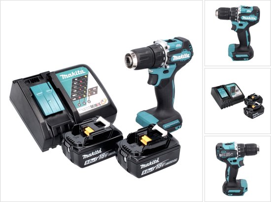 Makita DDF 487 RT accuboormachine 18 V 40 Nm borstelloos + 2x accu 5.0 Ah + lader