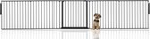 Assortiment de barrières flexibles Multi -panneaux pour animaux de compagnie Bettacare Premium , Zwart , jusqu'à 360 cm de large (32 Chiens et chiots, barrière pour chiots adaptée à une utilisation intérieure et extérieure