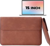 2-in-1 Laptopsleeve 15 tot 15.4 inch - Vegan Leer - Laptophoes Dames / Heren - Laptop Tas Sleeve met Standaard