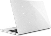 Glitter Cover - Geschikt voor MacBook Air 13,6 inch - Case - Hardcase - A2681 M2 (2022) - Glitters Transparant