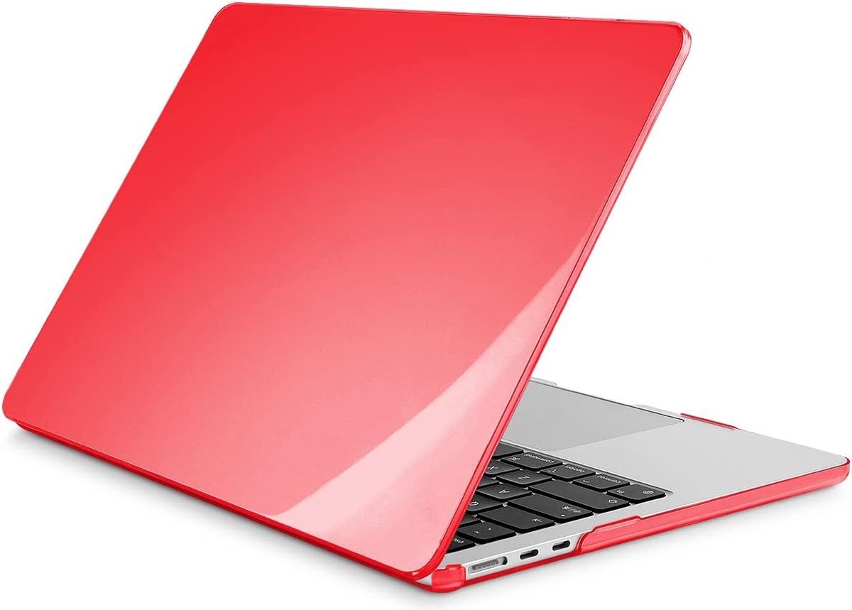 Laptopcover - Geschikt voor MacBook Air 13,6 inch - Case - Cover Hardcase - A2681 M2 (2022) - Kristal Rood