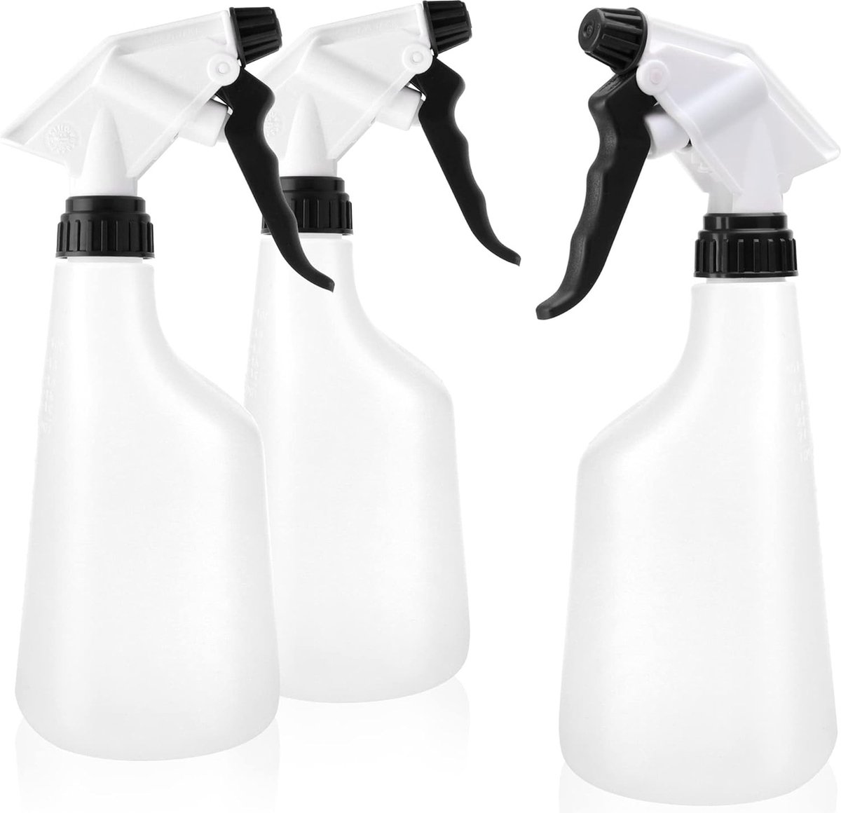 Image of 3 x spuitfles met schaalverdeling, chemicaliënbestendige pompsproeier met 28/400 schroefdraad voor huishouden, tuin, werkplaats, auto, verstuiver, 600 ml met verstelbaar mondstuk (EPDM