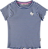 Stains and Stories girls rib shirt short sleeve Meisjes T-shirt - cobalt - Maat 92