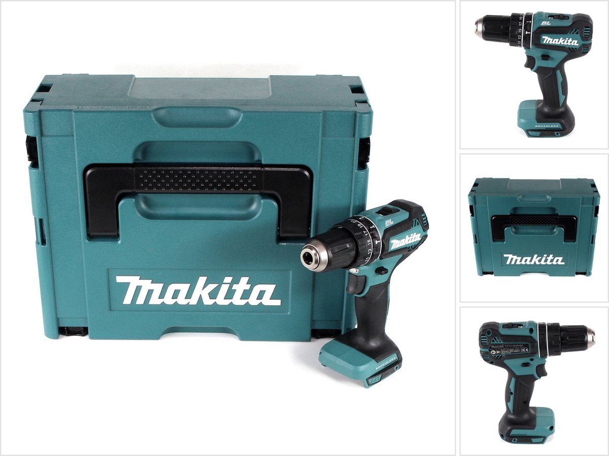 Makita DHP 485 ZJ 18 V Li-Ion accu klopboormachine solo in Makpac - zonder accu, zonder oplader