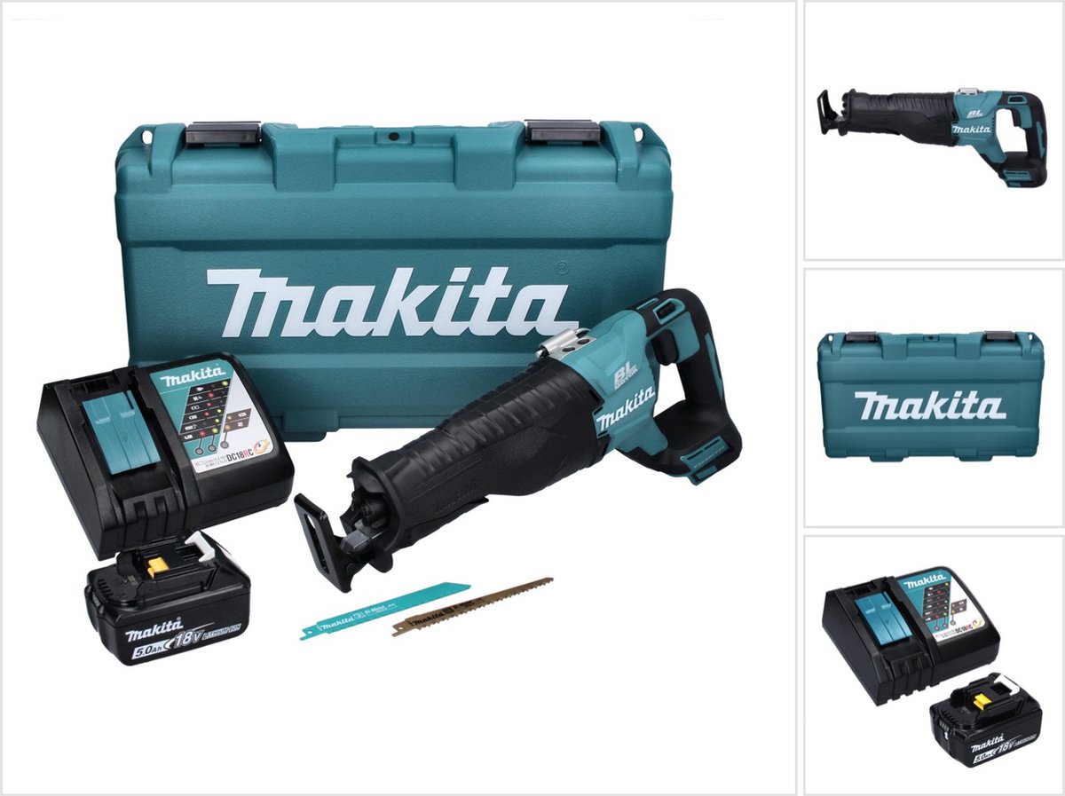 Makita DJR 187 RT1K Accu Reciprozaag 18 V Brushless + 1x accu 5.0 Ah + lader + koffer