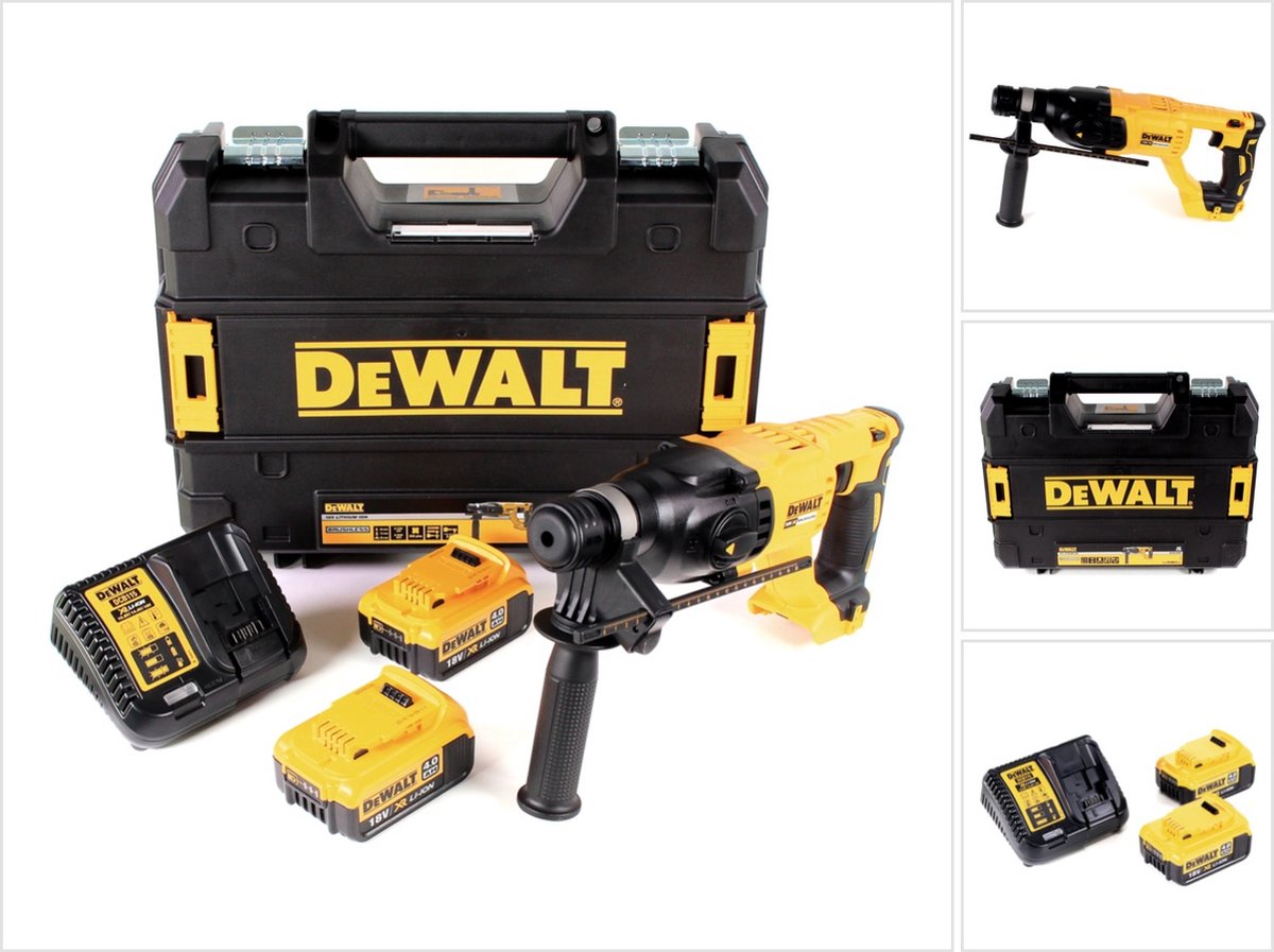 DeWalt DCH 133 M2 accu combihamer 18V 2.6J SDS plus Brushless + 2x accu 4.0Ah + lader + TSTAK
