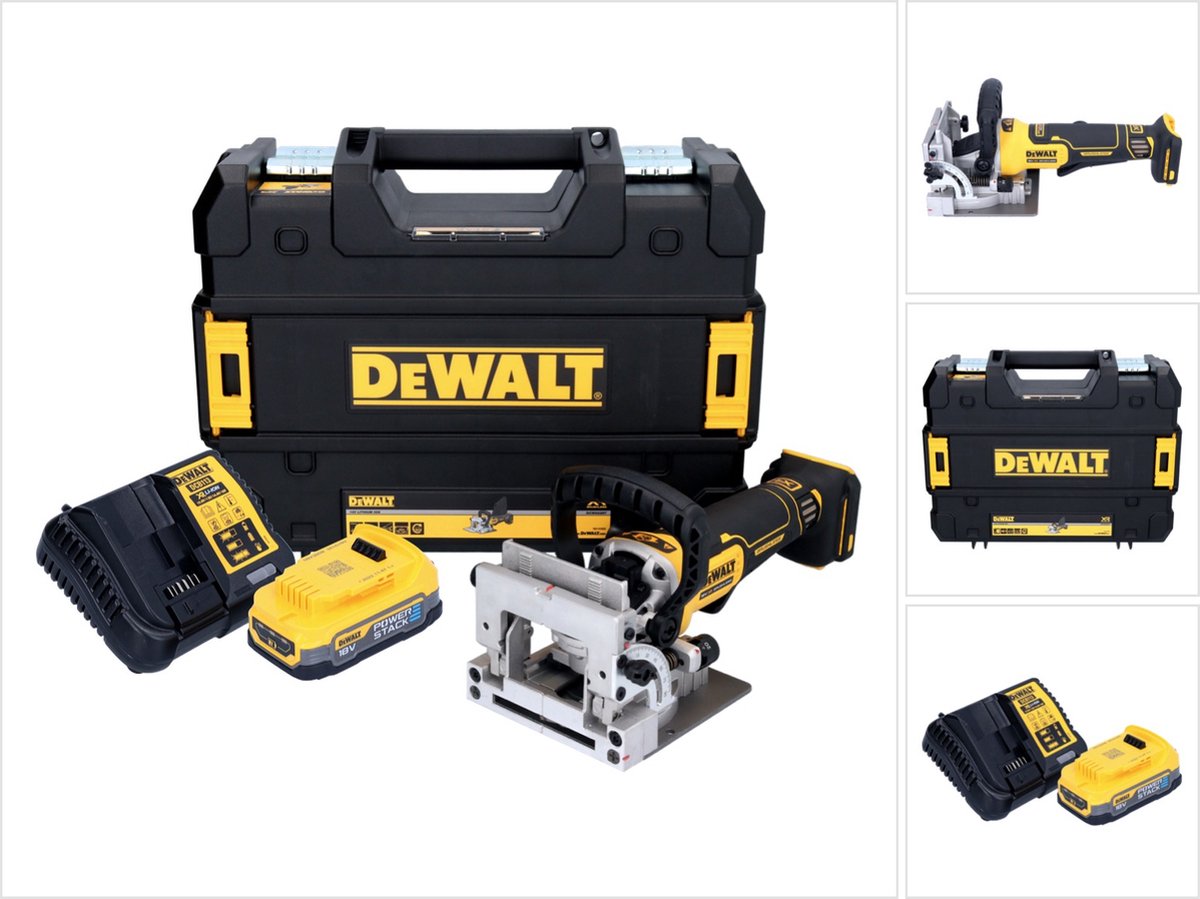 DeWalt DCW 682 E1T accu platte deuvelfrees 18 V 102 x 20 mm borstelloos + 1x Powerstack accu 1,7 Ah + lader + TSTAK