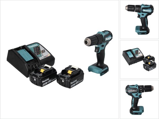 Makita DHP 483 RM accu klopboormachine 18 V 40 Nm borstelloos + 2x accu 4,0 Ah + oplader