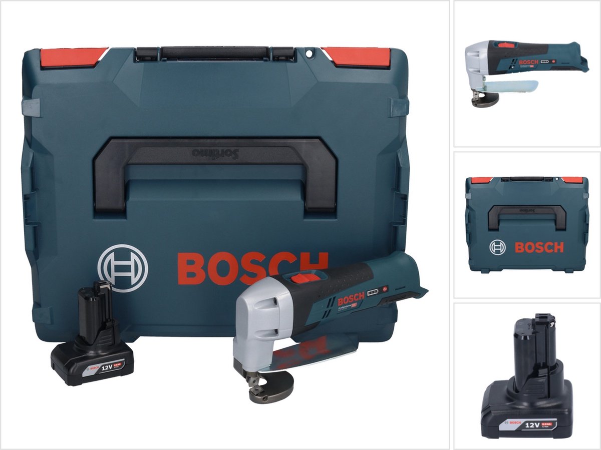 Bosch GSC 12V-13 Professional accu-plaatschaar 12 V + 1x accu 6,0 Ah + L-Boxx - zonder oplader