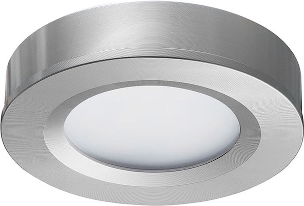 Ledisons Adria 5 zilveren LED opbouwspots met afstandsbediening dimbaar 3 jaar garantie 2700K (extra warm-wit) 200 Lumen 3W IP44