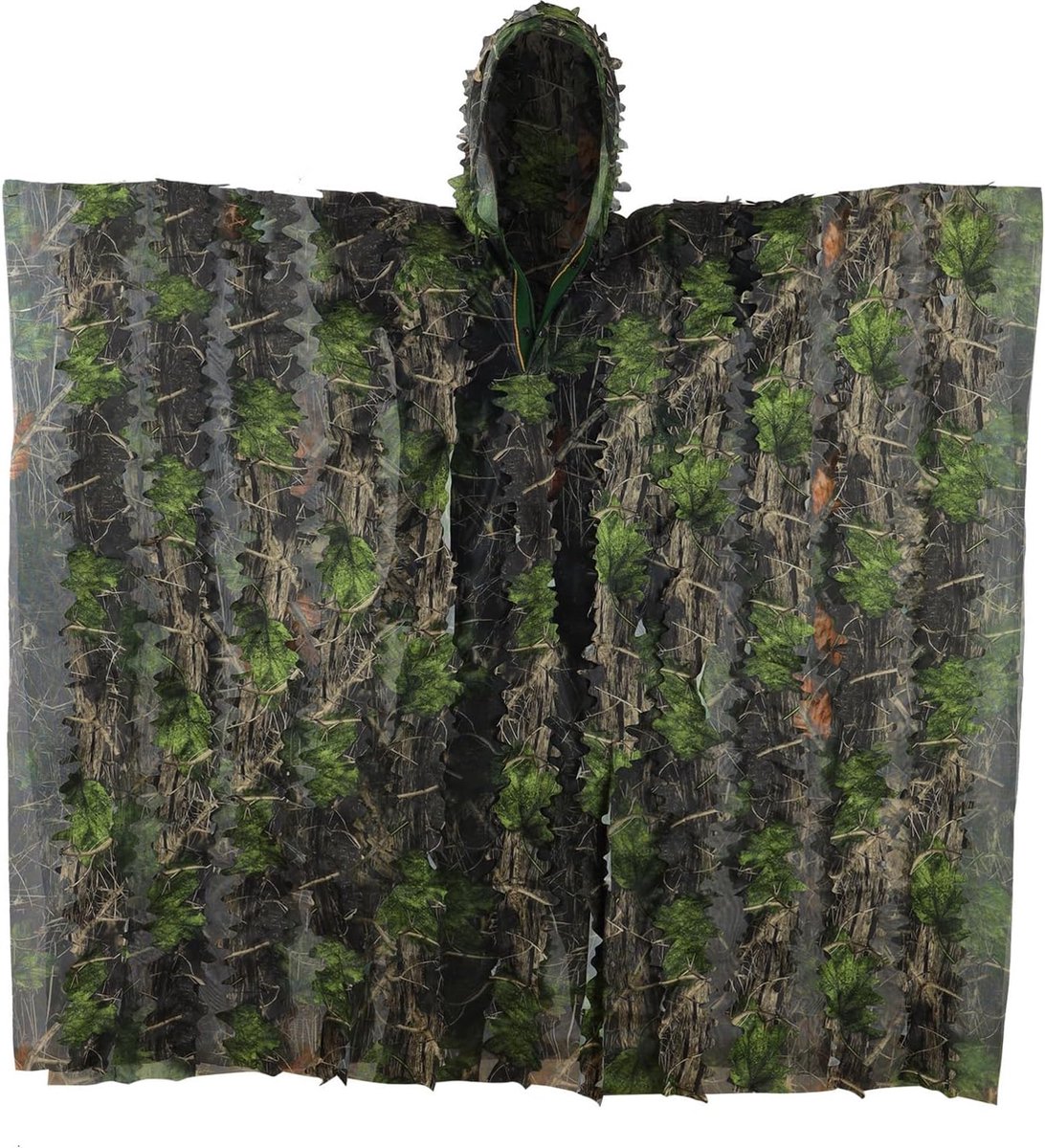 ROCOTACTICAL Tactical Ghillie Costume Breathable Ghillie Viper Hood with Coat for Wargame, Hunting, CS 3D Leafy Stripes Sniper (Color : CP Multicam, Size : One Size