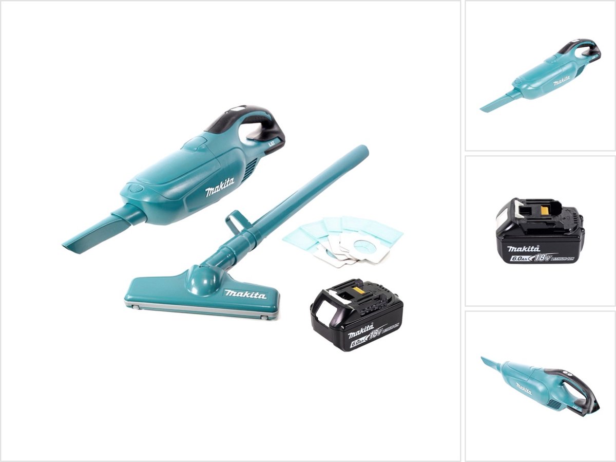 Makita DCL 182 G1 accustofzuiger 18 V + 1x accu 6,0 Ah - zonder oplader Groen