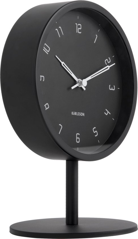 Karlsson Horloge de Table Stark - Zwart - Ø15cm - Moderne