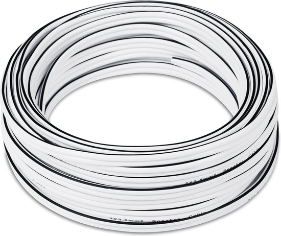 Teufel luidsprekerkabel 2.5mm² - luidsprekerkabel 2 x 2 -5 mm² 15m - wit