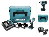 Makita DTD 155 RTJ accu slagmoersleutel 18 V 140 Nm 1/4" borstelloos + 2x oplaadbare accu 5.0 Ah + lader + Makpac