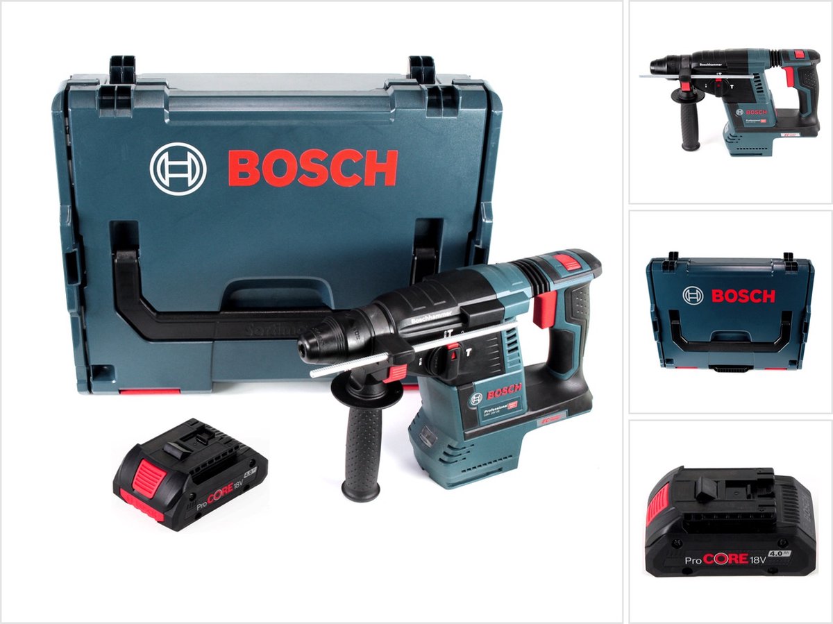 Bosch GBH 18V-26 accu boorhamer 18V 2.6J SDS plus Brushless + 1x accu 4.0Ah + L-Boxx - zonder lader