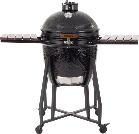 Arbaer Kamado Barbecue Large Ø 21 Inch - Houtskool BBQ - Met Frame - Keramische Schaal - Zwart