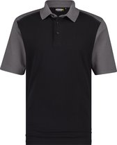 DASSY® Cesar Tweekleurige polo - maat 2XL - ZWART/CEMENTGRIJS