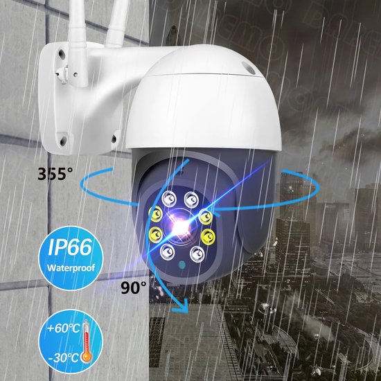 WIFI PTZ IP-camera 3.0MP met bediening via APP en kan werken met spraakgestuurde apps. T-2026 van Technetix — afbeelding 4