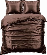 Beauty Silk Dekbedovertrek - 240x200/220 - Glans Satijn - Choco