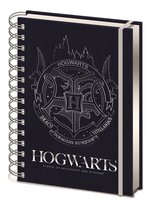Harry Potter - Écusson Poudlard de couleur acier cobalt - Carnet de notes A5 Premium