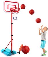Basketbalpaal voor Buiten - Basketbalring met Standaard - Basketbalpaal voor Kinderen - Basketbalpaal Verstelbaar - 88 tot 190cm