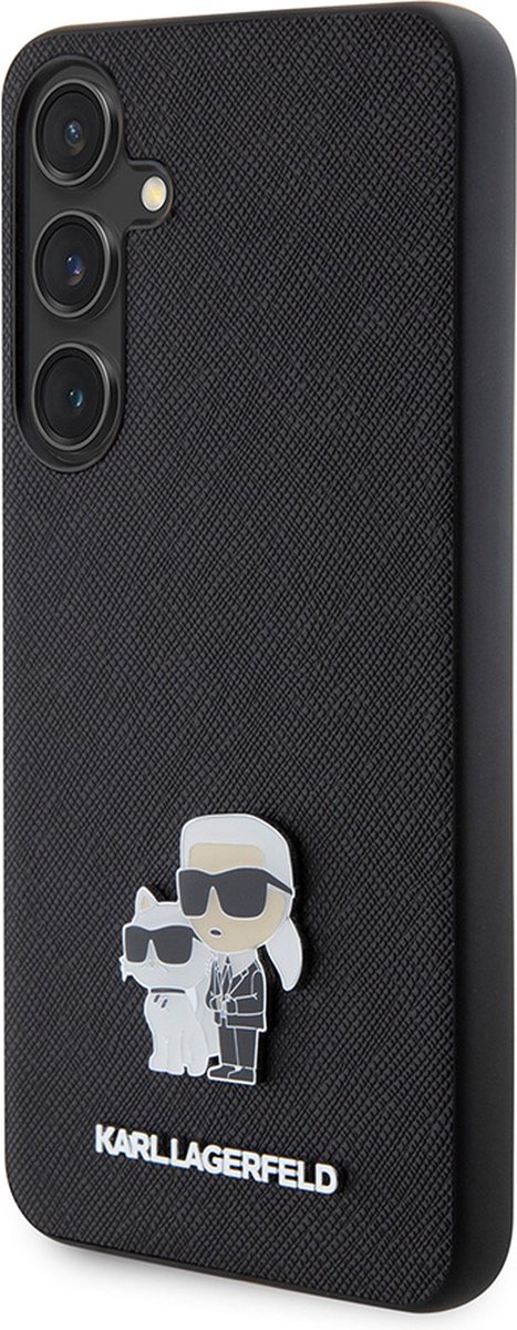 Samsung Galaxy S24+ Backcase hoesje - Karl Lagerfeld - Effen Zwart - Kunstleer