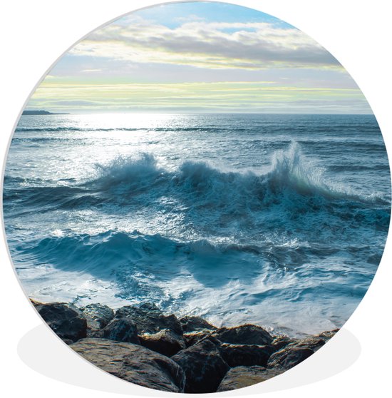 WallCircle - Cercle mural ⌀ 140 - Mer - Pierres - Soleil - Tableaux ronds salon - Assiette murale ronde - Décoration murale cercle - Décoration chambre intérieur - Décoration murale murale cercle - Accessoires de maison