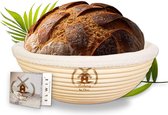 Rijsmandje, rond, 23 cm, voor 500 g tot 1 kg brood, kleine rijsmand om brood te bakken, accessoires voor perfect gevormd handgemaakt brood, natuurlijke rijsmand voor het bakken van brood met linnen
