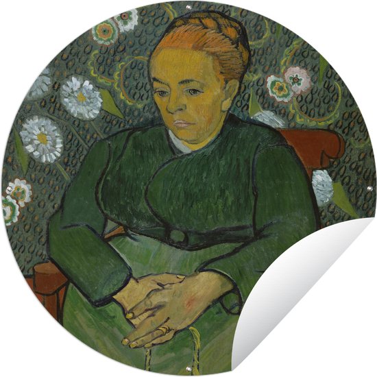 Tuincirkel La berceuse (portret van Madame Roulin) - Vincent van Gogh - 90x90 cm - Ronde Tuinposter - Buiten