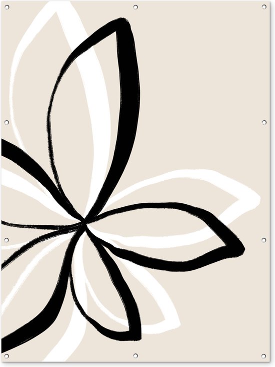 Affiche de jardin - Abstrait - Pastel - Fleurs - Minimalisme - Décoration murale - Décoration de jardin - Toile murale - 120x160 cm - Toile de jardin - Affiche d'extérieur