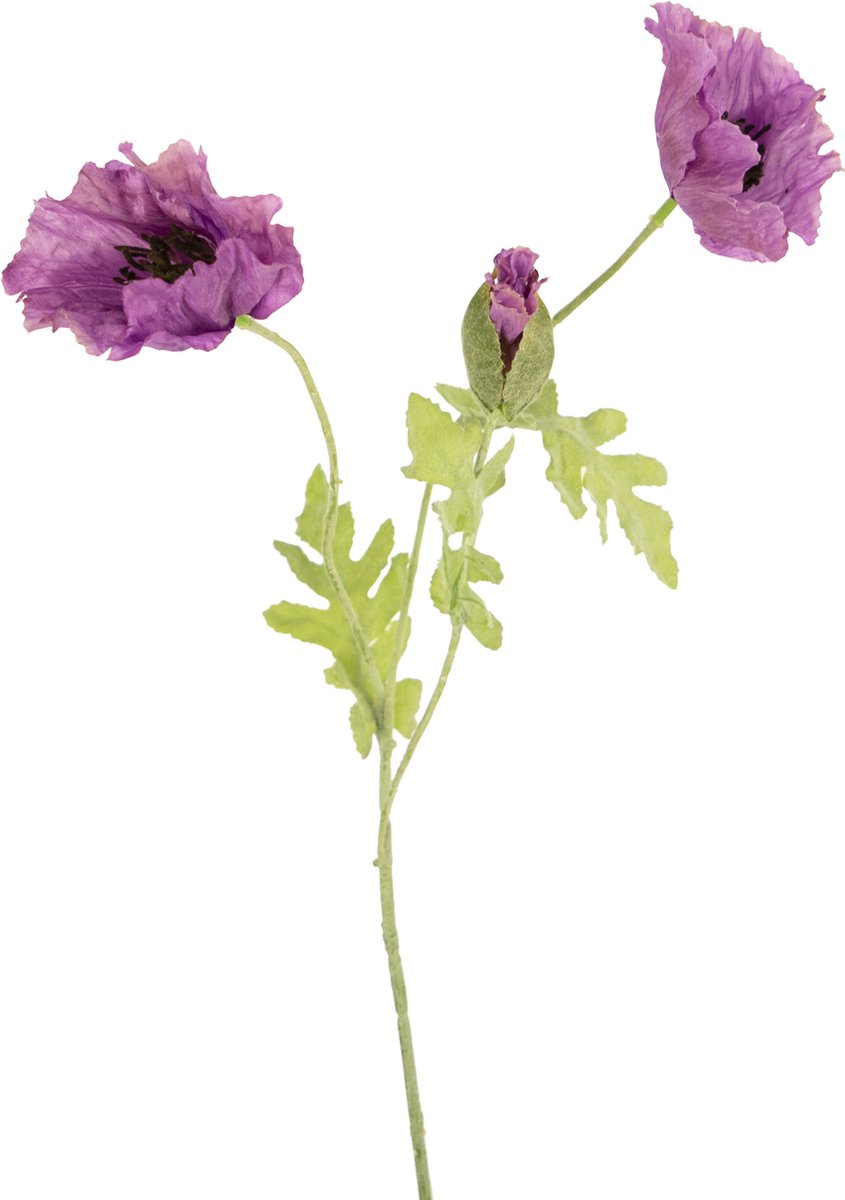 Kunstbloemen - Nepbloemen - Poppy - Zijde - Lila - 73 cm